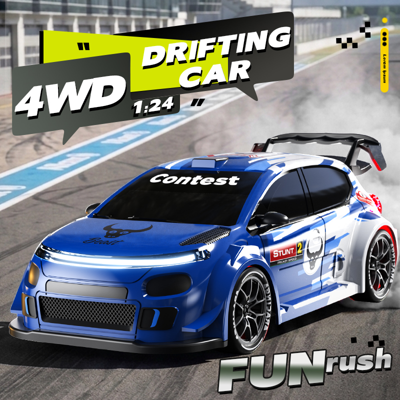 Rc Drift Car 1 24 Scale 4Wd - Auto RC Drift 4WD Scala 1:24,